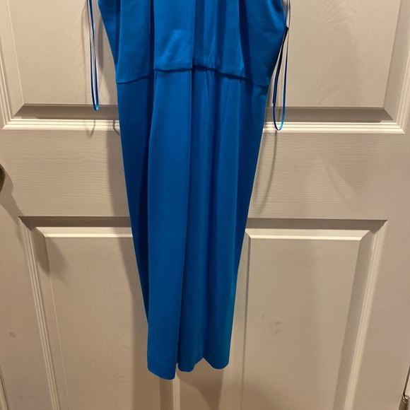 Cynthia Steffe Midi Dress Halter Neck Knee Length Blue Size 10 - Picture 5 of 17